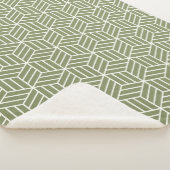 Dark Green Cube Line PatternSherpa Blanket Sherpa Deken (3/4)