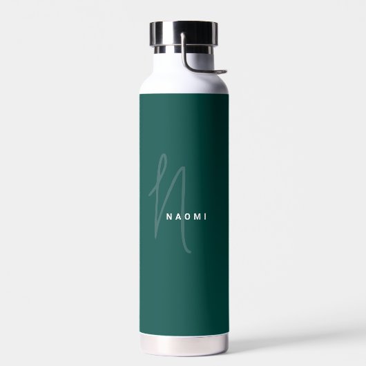 Dark Green | Custom Monogram Script Name Stylish Waterfles (Links)