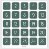 Dark Green Customizable Square Number Stickers  (Vel)