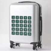 Dark Green Customizable Square Number Stickers (Koffer)
