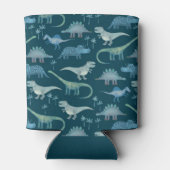 Dark Green Cute Dinosaur Pattern Blikjeskoeler (Achterkant)