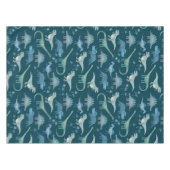 Dark Green Cute Dinosaur Pattern Tafelkleed (Voorkant (Horizontaal))