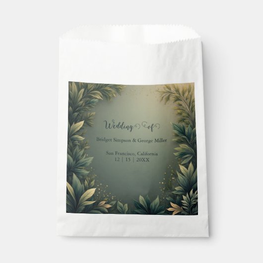 dark green elegant nature wedding bedankzakje (Voorkant)