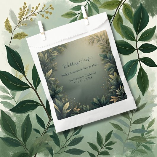 dark green elegant nature wedding bedankzakje