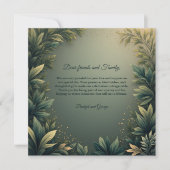 dark green elegant nature wedding photo bedankkaart (Voorkant)