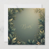 dark green elegant nature wedding save the date (Achterkant)