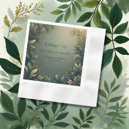 dark green elegant nature wedding servet