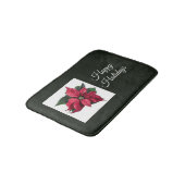 Dark Green en Poinsettia Holiday Bath Mat (Gekanteld)