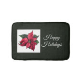 Dark Green en Poinsettia Holiday Bath Mat (Voorkant)