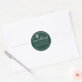 Dark Green Eucalyptus Calligraphy New Address  Ronde Sticker (Envelop)