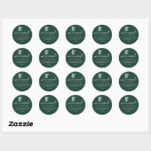 Dark Green Eucalyptus We’ve Moved Address Ronde Sticker (Vel)