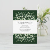 Dark Green Eucalyptus Wedding Reception Informatiekaartje (Staand voorkant)