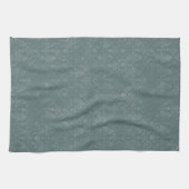 Dark Green Floral Damask Pattern - Kitchen Towel Theedoek (Horizontaal)