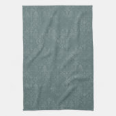 Dark Green Floral Damask Pattern - Kitchen Towel Theedoek (Verticaal)