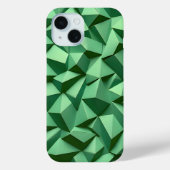 Dark Green Geometric iPhone Case Bold and Modern (Achterkant)