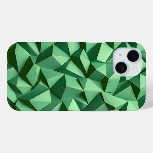 Dark Green Geometric iPhone Case Bold and Modern (Achterkant (horizontaal))