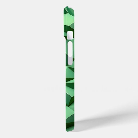 Dark Green Geometric iPhone Case Bold and Modern (Achterkant / Links)