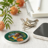 Dark Green Gold Basketball Player Photo Sleutelhanger (Zijkant)