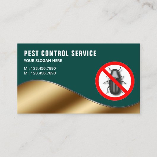 Dark Green Gold Pest Control Service Visitekaartje (Voorkant)