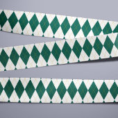 Dark Green | Goud | White Diamond Argyle Pattern Satijnen Lint