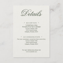 Dark Green Greenery Wedding Calligraphy Details