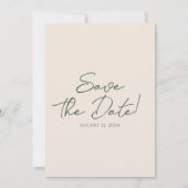 Dark Green Hand Drawn Floral Garden Boho Wedding  Save The Date (Voorkant)
