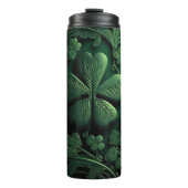 DARK GREEN INTRICATE IRISH CELTIC SHAMROCKS THERMOSBEKER (Voorkant)
