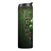 DARK GREEN INTRICATE IRISH CELTIC SHAMROCKS THERMOSBEKER (Gedraaid links)