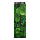 DARK GREEN INTRICATE IRISH CELTIC SHAMROCKS THERMOSBEKER (Achterkant)