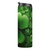 DARK GREEN INTRICATE IRISH CELTIC SHAMROCKS THERMOSBEKER (Geroteerd rechts)
