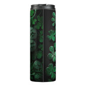 DARK GREEN INTRICATE IRISH CELTIC SHAMROCKS THERMOSBEKER (Achterkant)