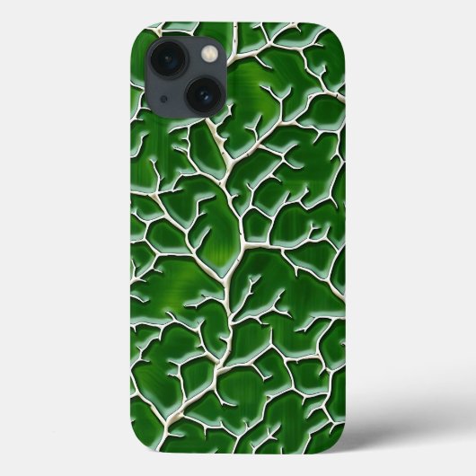 Dark Green iPhone Case Vein Texture Design (Achterkant)