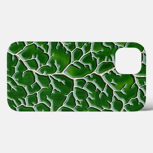 Dark Green iPhone Case Vein Texture Design (Achterkant (horizontaal))
