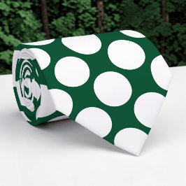 Dark Green Jumbo Polka Dots Custom Necktie Stropdas