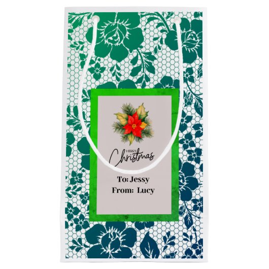 dark green lace in elegant antique style klein cadeauzakje (Voorkant)