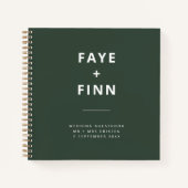 Dark Green | Minimale Scandi Wedding Guest Notitieboek (Voorkant)