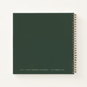 Dark Green | Minimale Scandi Wedding Guest Notitieboek (Achterkant)