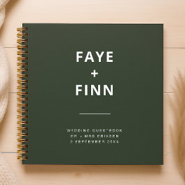 Dark Green | Minimale Scandi Wedding Guest Notitieboek