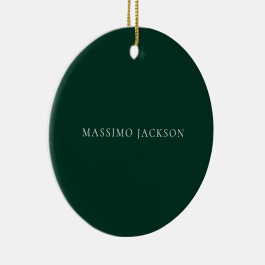 Dark Green Minimalist Plain Modern Aesthetic Look Keramisch Ornament (Rechts)