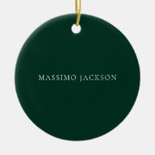 Dark Green Minimalist Plain Modern Aesthetic Look Keramisch Ornament (Voorkant)