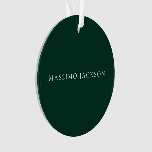 Dark Green Minimalist Plain Modern Aesthetic Look Ornament (voorkant)