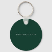 Dark Green Minimalist Plain Modern Aesthetic Look Sleutelhanger (Voorkant)