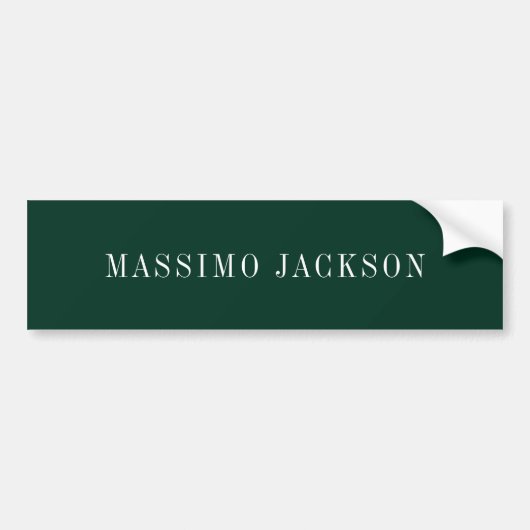 Dark Green Minimalist Plain Modern  Bumpersticker (Voorkant)