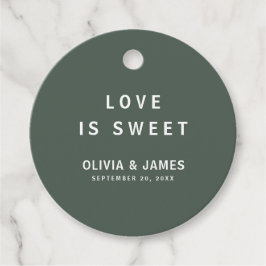 Dark Green | Minimalistische moderne bruiloft zoet Bedankjes Labels