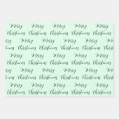Dark Green & Mint Merry Christmas Mix Inpakpapier Vel (Voorkant 2)