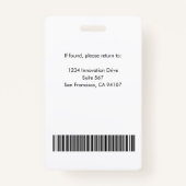 Dark Green Modern Business ID-Kaart | medewerkersp Badge (Achterkant)