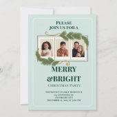 Dark Green Modern Family Photo Christmas Kaart (Voorkant)