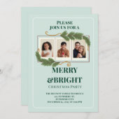 Dark Green Modern Family Photo Christmas Kaart (Voorkant / Achterkant)