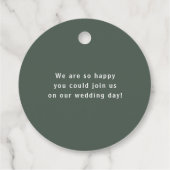 Dark Green | Moss minimalistische moderne Scandi b Bedankjes Labels (Achterkant)