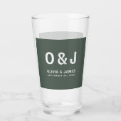 Dark Green | Moss minimalistische moderne Scandi b Glas (Achterkant)